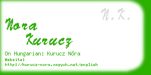 nora kurucz business card